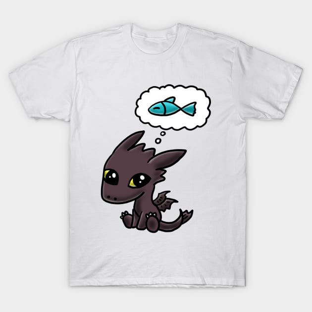 Toothless Wants Fish T-Shirt by mayying